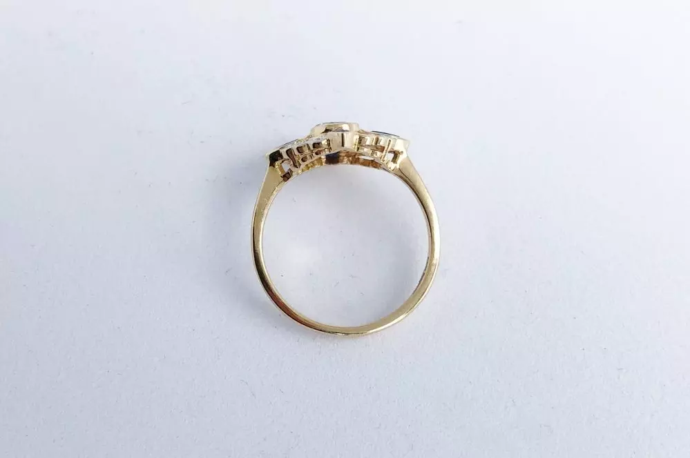 Antieke en Vintage Ringen - zijkant 20er jaren ring topaas