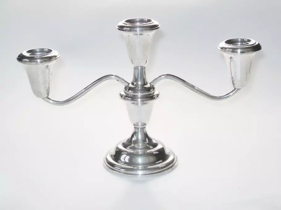 Zilveren Kandelaars - zilveren kandelaar voor 3 kaarsen
