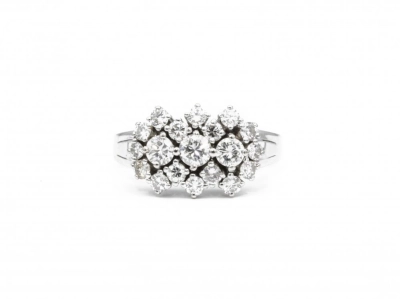 Sixties ring diamant witgoud 