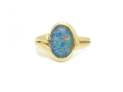 blauwe opaal ring vintage