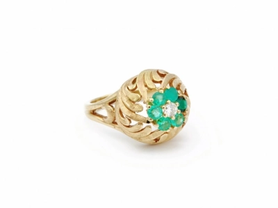 vintage ring smaragd rozet