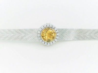 witgouden armband citrien 60er jaren
