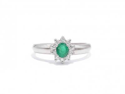 witgouden ring smarag diamant ladi di